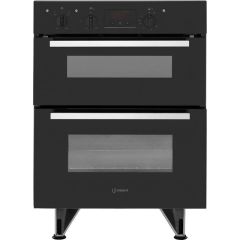 Indesit IDU6340BL Built Under Double Oven Black